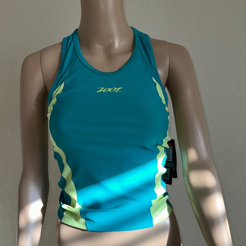 NWT Zoot Turquoise and Lime Green Performance Tank. Size XS.